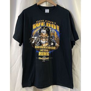 Gildan Mens T-Shirt Black Large 2006 Pittsburgh Steelers Brotherhood of The Ring